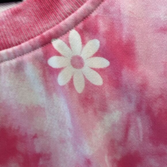 Central Park West Pink Tie-Dye Sweatshirt with Daisies size M - Picture 3 of 5